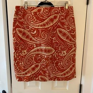 J Crew Women’s Skirt in Orange Paisley